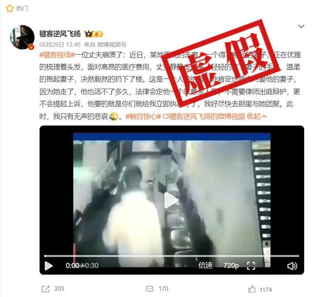 媒体视频披露：中国男子将患癌妻子扔下楼？真相揭晓 第1张